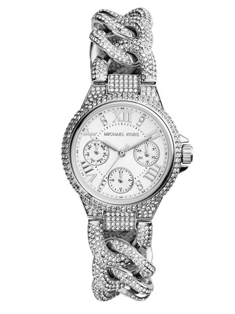 michael kors silver tone link bracelet watch|Mini Camille Silver.